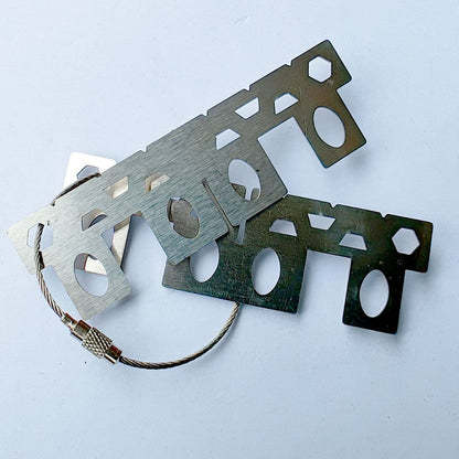 Edelstahl flach Schlüssel Multi-Tool Organizer mit geflochtenem Kabelschlaufe Brehn