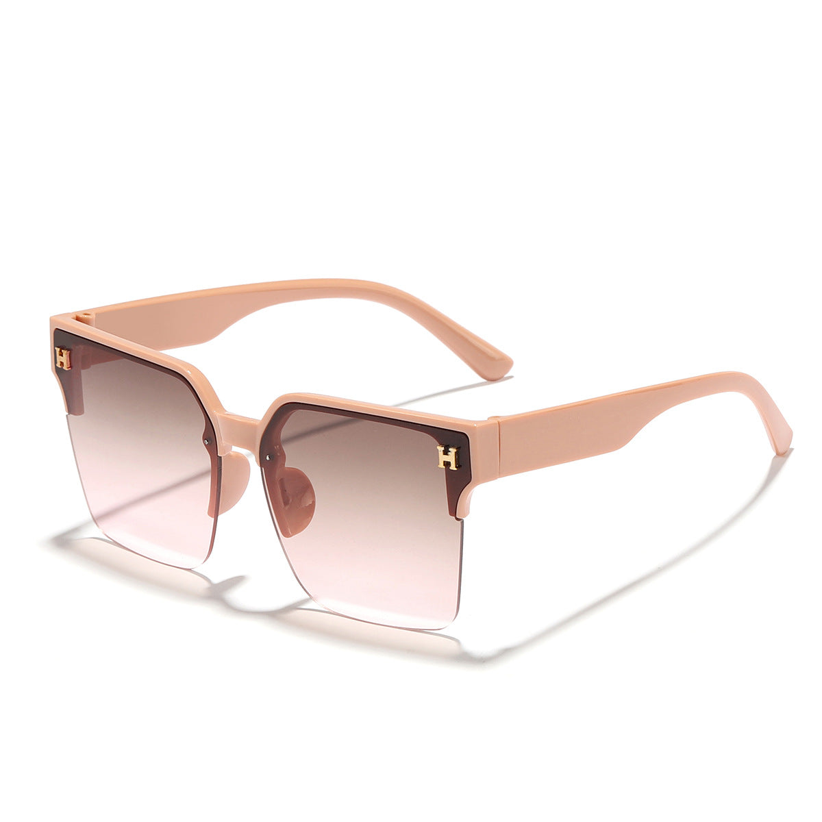 Damen moderne quadratische Sonnenbrille mit transparentem Rahmen Brehn