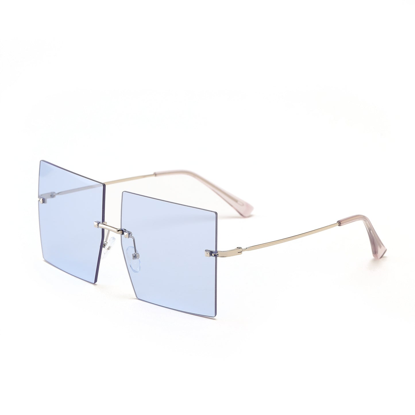 Damen modische quadratische Sonnenbrille mit breiten Gläsern und filigranem Metallrahmen Brehn