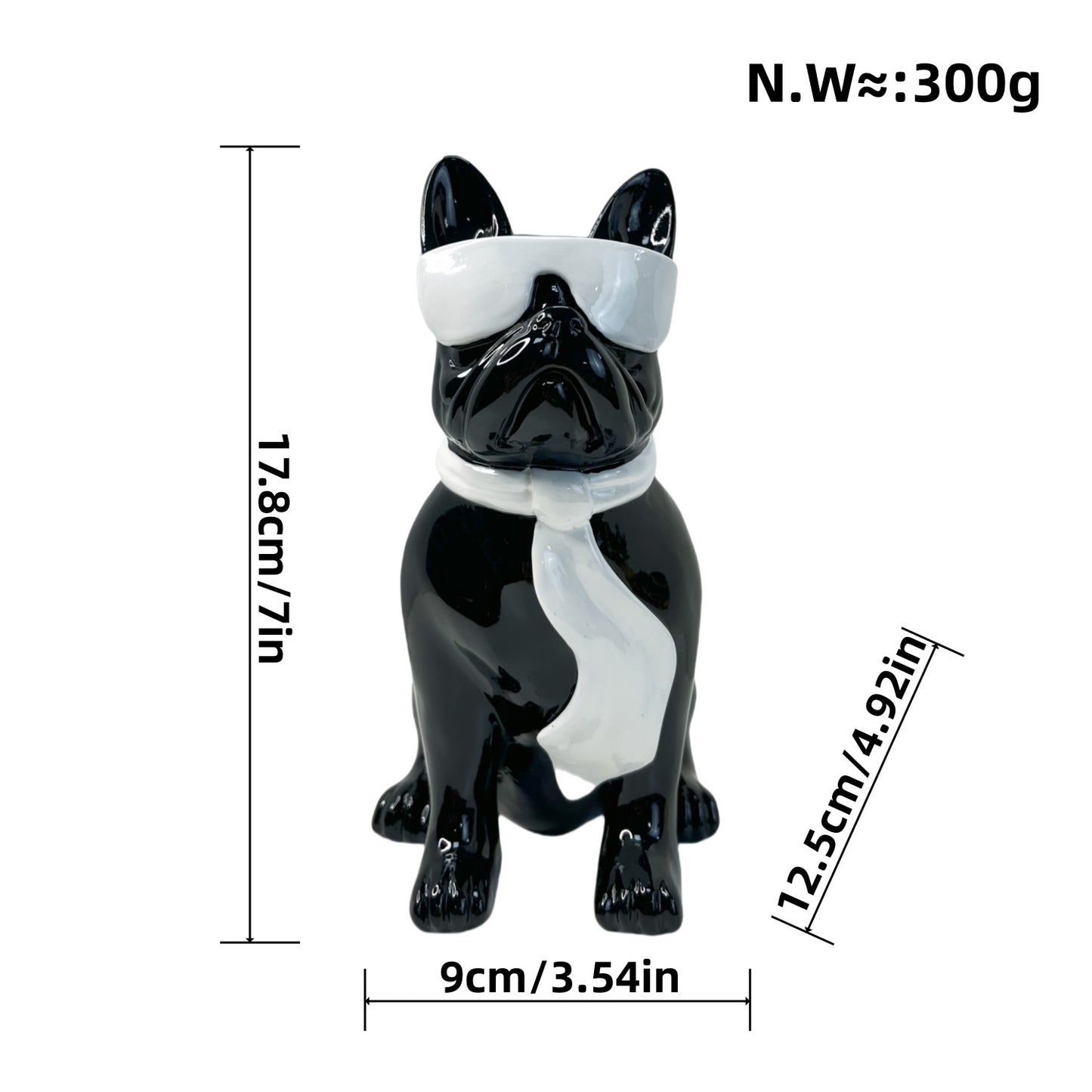 Bunte Bulldogge Dekofigur aus Kunstharz Brehn