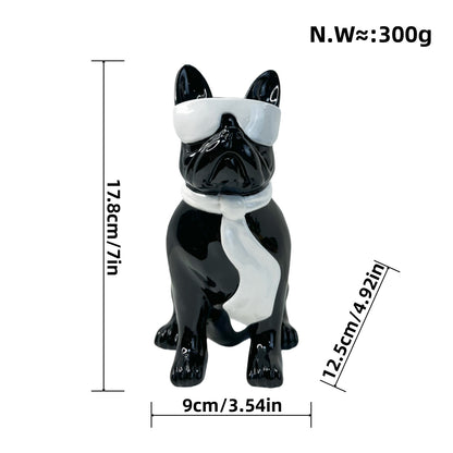 Bunte Bulldogge Dekofigur aus Kunstharz Brehn