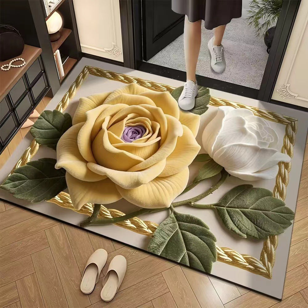 Elegante Blumenmuster Bereichsteppich