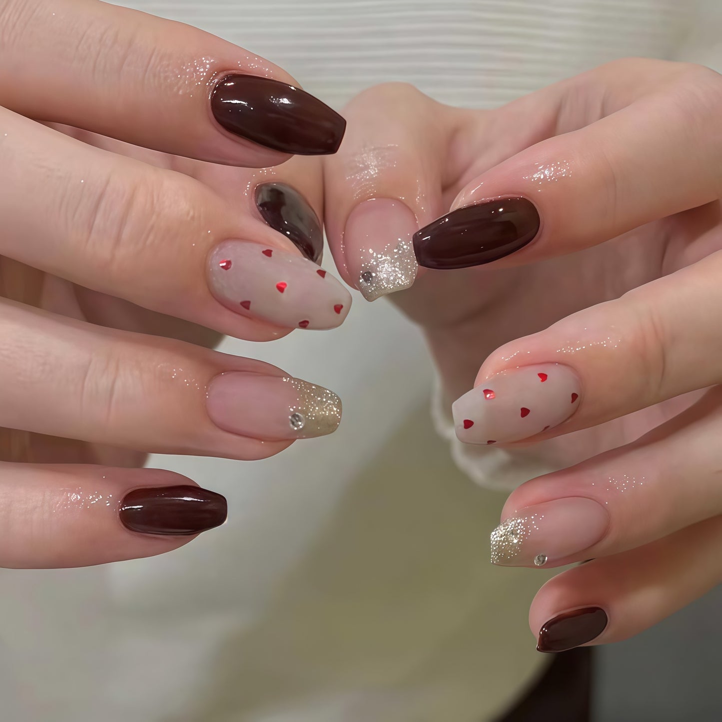 Herz-Themen Nagelkunst Verlängerungen Brehn