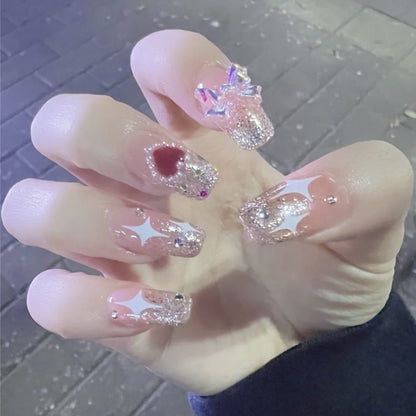 Glamouröse mit Strass verziertes Aufklebnagel-Set Brehn 1790727203