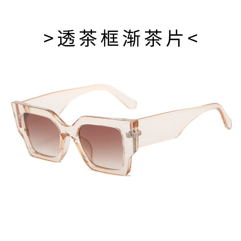 Damen Modische quadratische Sonnenbrille mit breitem Rahmen und UV-Schutz Brehn
