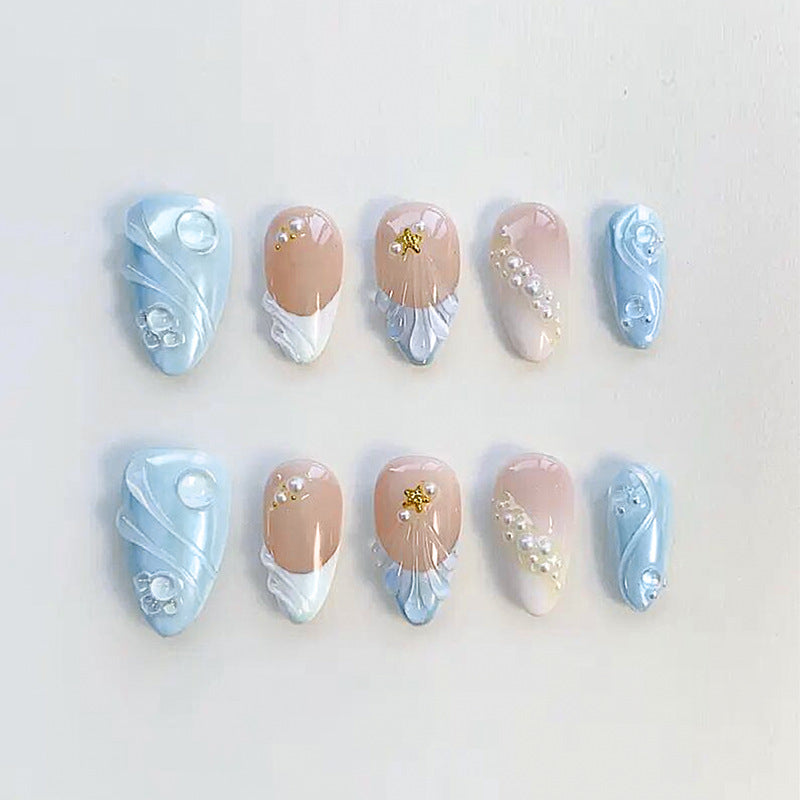 Luxuriöses dekoratives Press-On-Nagelkunst-Set Brehn