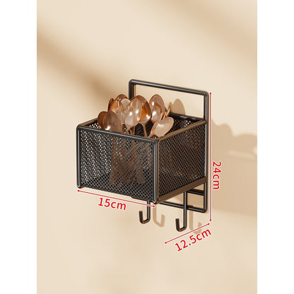 Wandmontierter Mesh Besteckhalter mit Haken zum Aufhängen