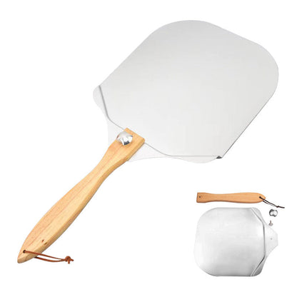 extra-groß dünn professionell Aluminium-Pizzaschaufel mit ergonomischem Holzgriff Brehn