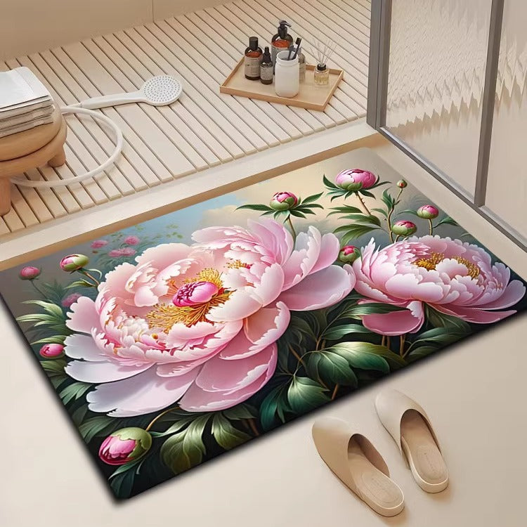 Florales Design Badezimmermatte Brehn