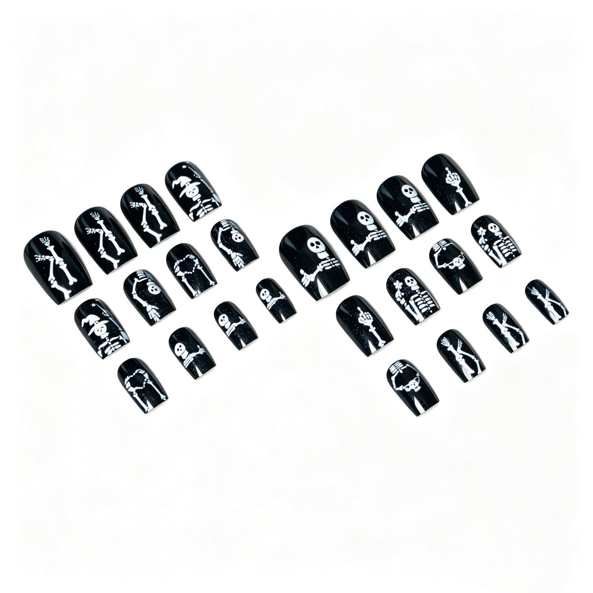 Halloween-Themen Skelett Nagel Kunst Set