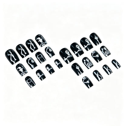 Halloween-Themen Skelett Nagel Kunst Set