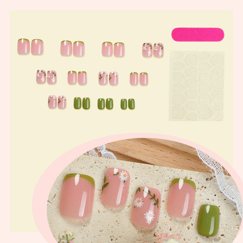 Dekorativer Press-On Nagelkunst-Set mit botanischen Akzenten Brehn