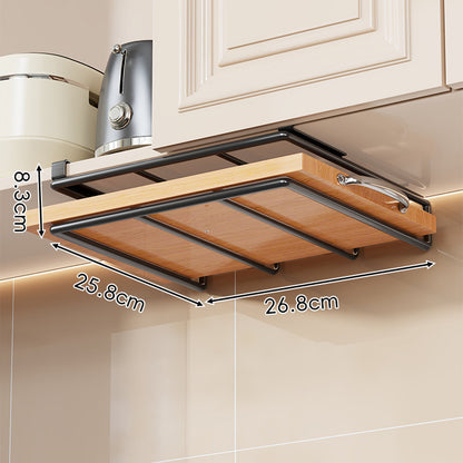 Unter-Küchenschrank Bambusregal mit Multi-Haken Becher, Deckel und Utensilien Organizer