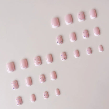 Funkelnde französische Spitze Nail Art Enhancements Brehn