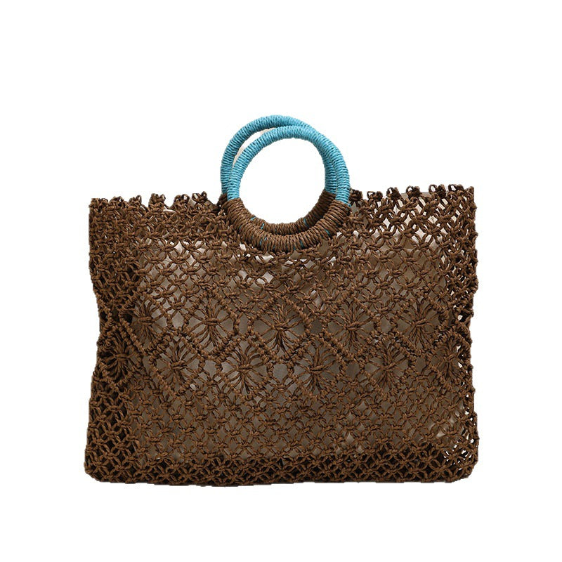 Damen Handgefertigte Strandtasche mit auffälligem Ringgriff Brehn