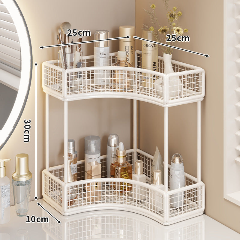 Eck-Drei-Ebenen-Metall-Vanity-Organizer-Regal