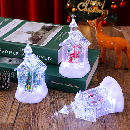 Dekorative Weihnachtslaterne mit Schneemann-Szene Brehn