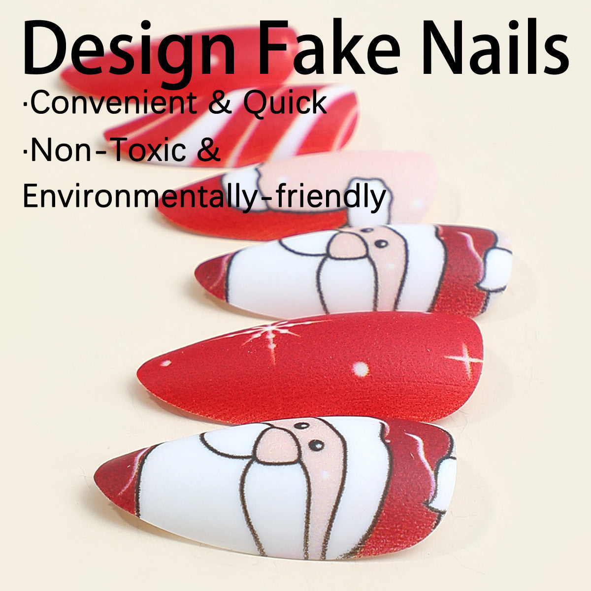 Kunstnagelset mit festlichem Weihnachtsmotiv Brehn