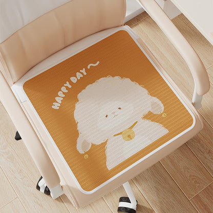 Cute Cartoon Bear Memory Foam Office Chair Seat Cushion with Non-Slip Backing