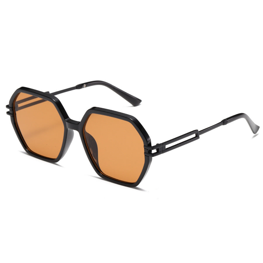 Damen modische Sonnenbrille im avantgardistischen Hexagon-Design Brehn