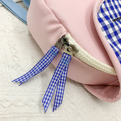 Süße Gingham-Muster isolierte Lunch Tasche Brehn