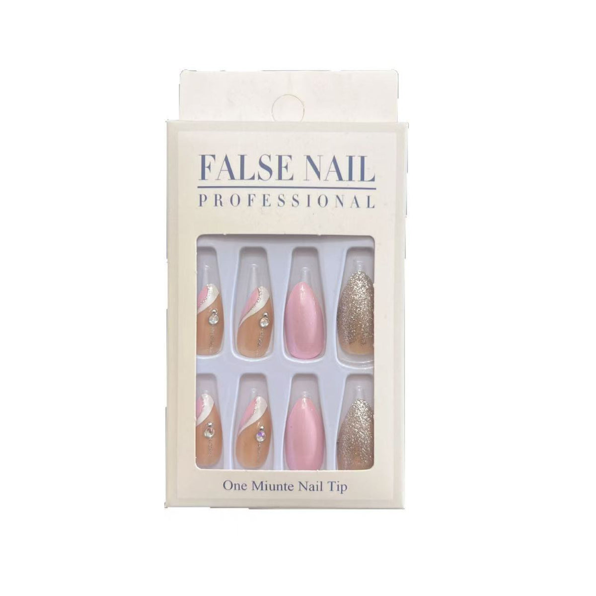 Elegante Künstliche Nageltips mit Glitzerakzenten Brehn