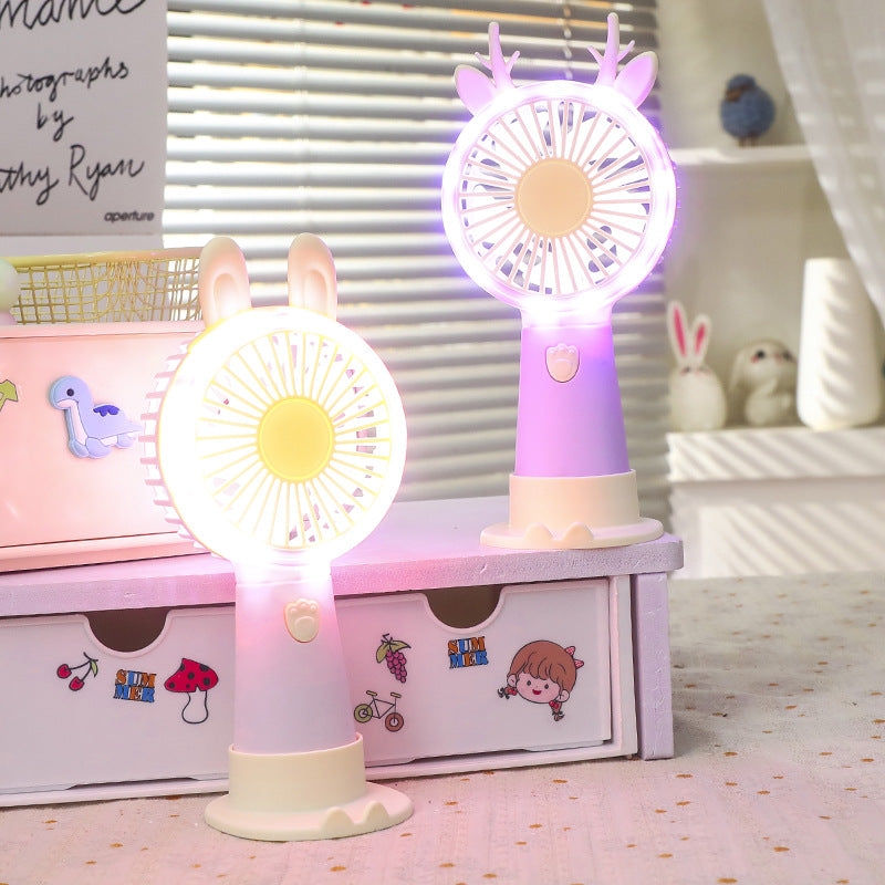 Damen tragbarer Mini-LED-Ventilator mit kreativen Tierohren Brehn