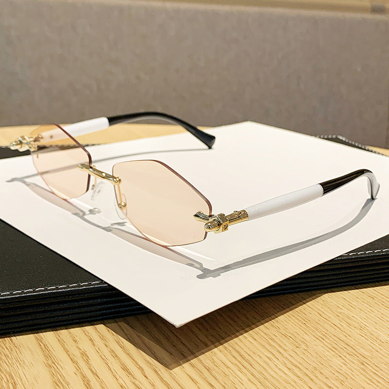 Damen futuristische Sonnenbrille mit übergroßem rechteckigem Rahmen Brehn