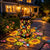 Solar Projection Lantern Mit Sonnenblumen Floral Metallzylinder Und Hängendem Griff Brehn