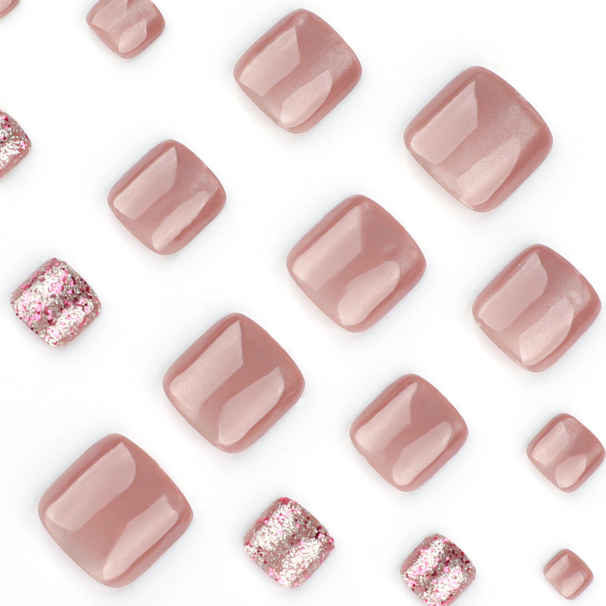 Kunstvolle Fußnagelgestaltung mit Glitzerakzenten Brehn
