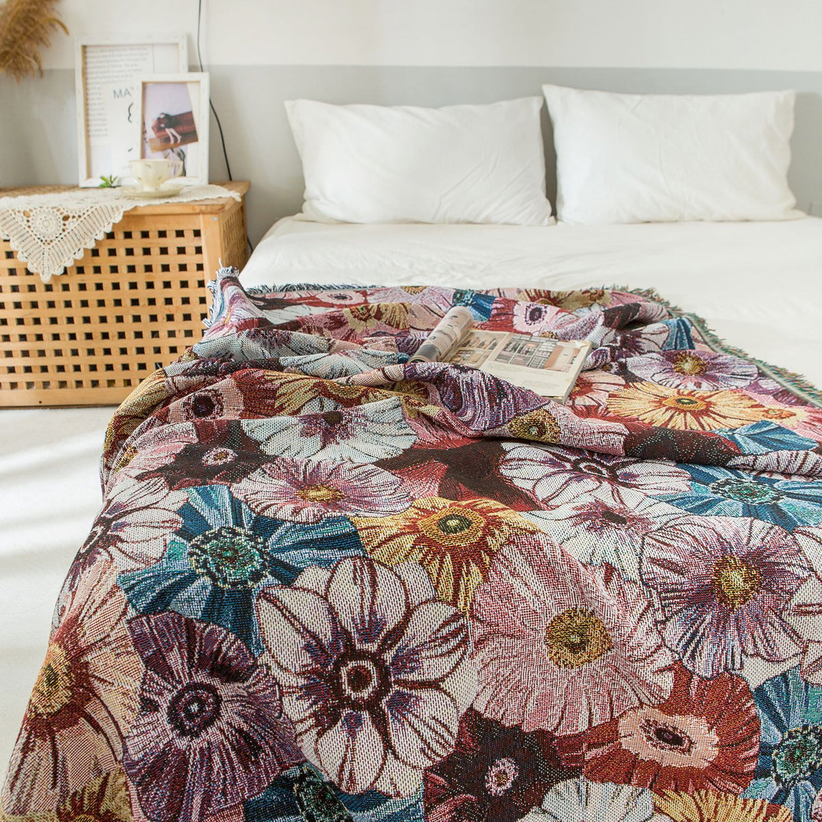Florale Woven Werfen Decke