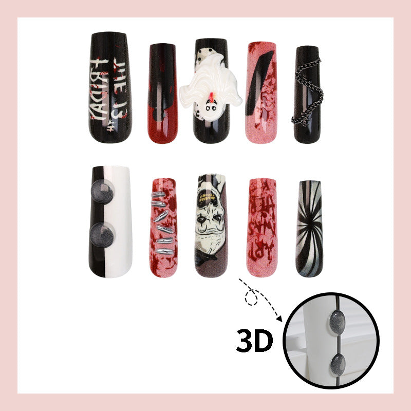 Halloween Kunstnagelset mit gruseligen Motiven und extravaganten Designs Brehn