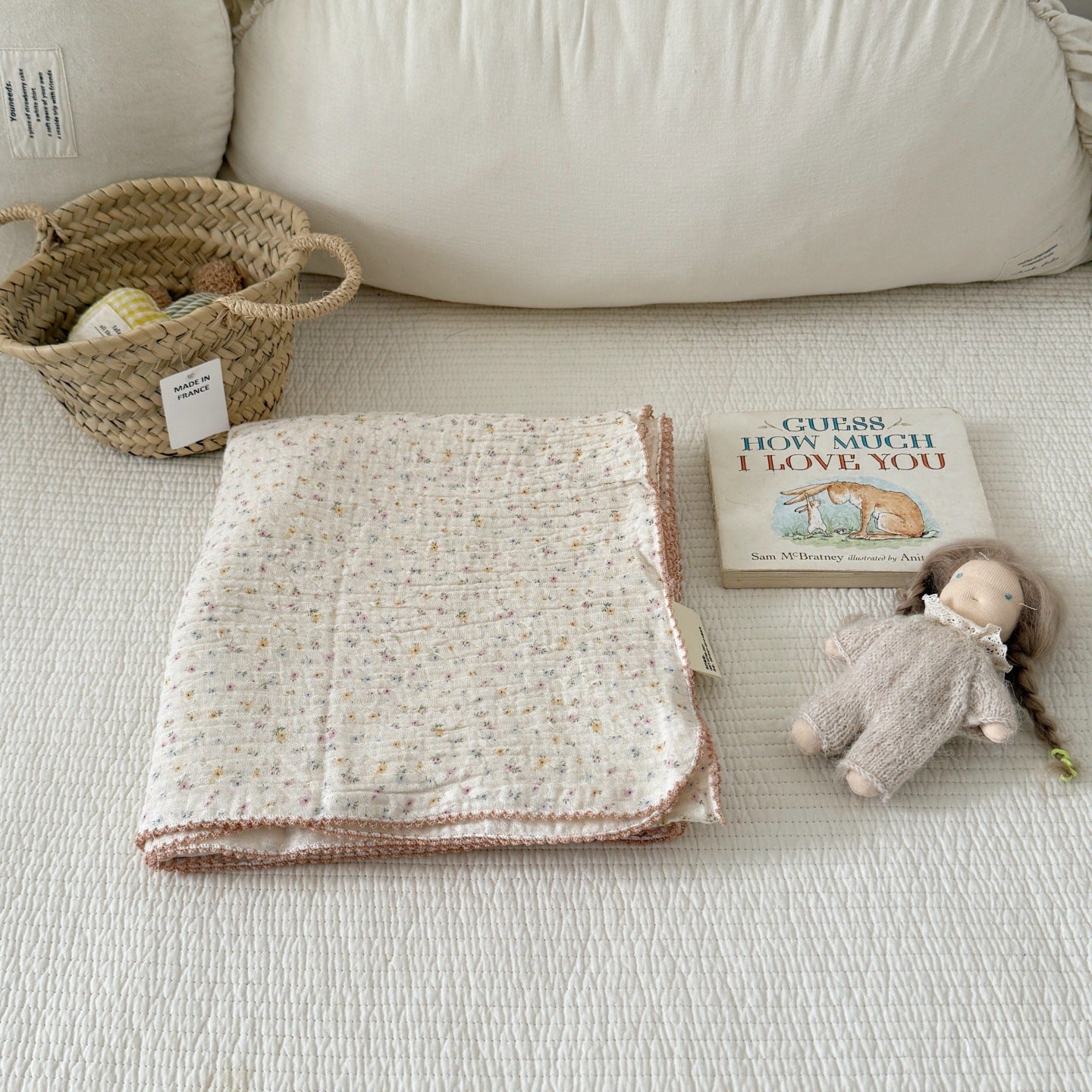 Unisex Kuschelige Musselin-Decke mit zartem Blumenmuster Brehn