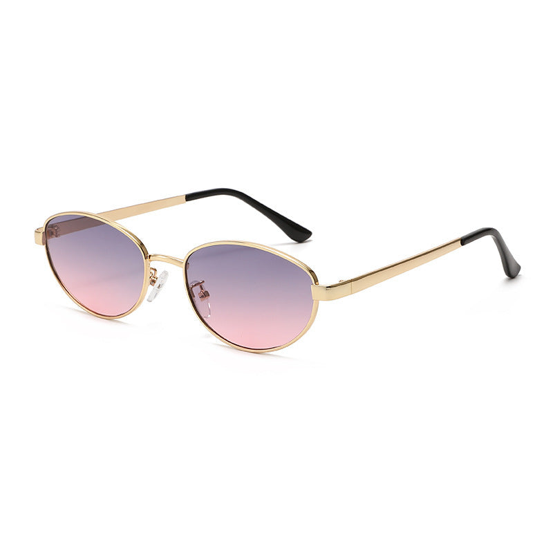 Damen modische Sonnenbrille mit schmalem Metallrahmen Brehn