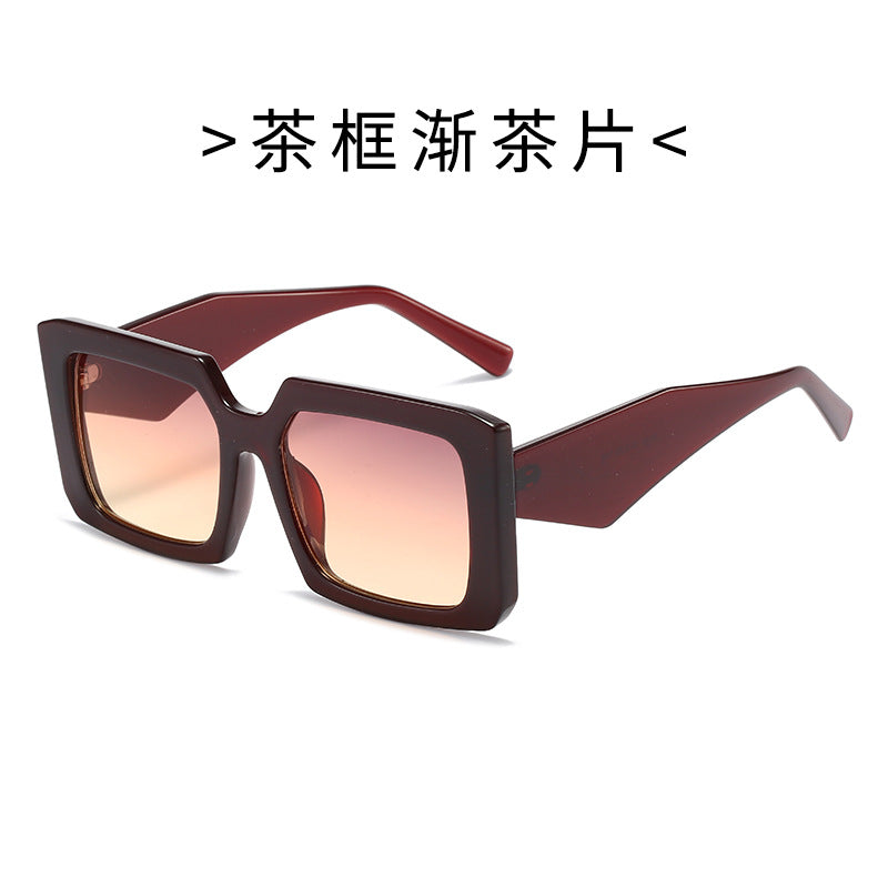 Damen Geometrische Sonnenbrille mit breitem Rahmen Brehn