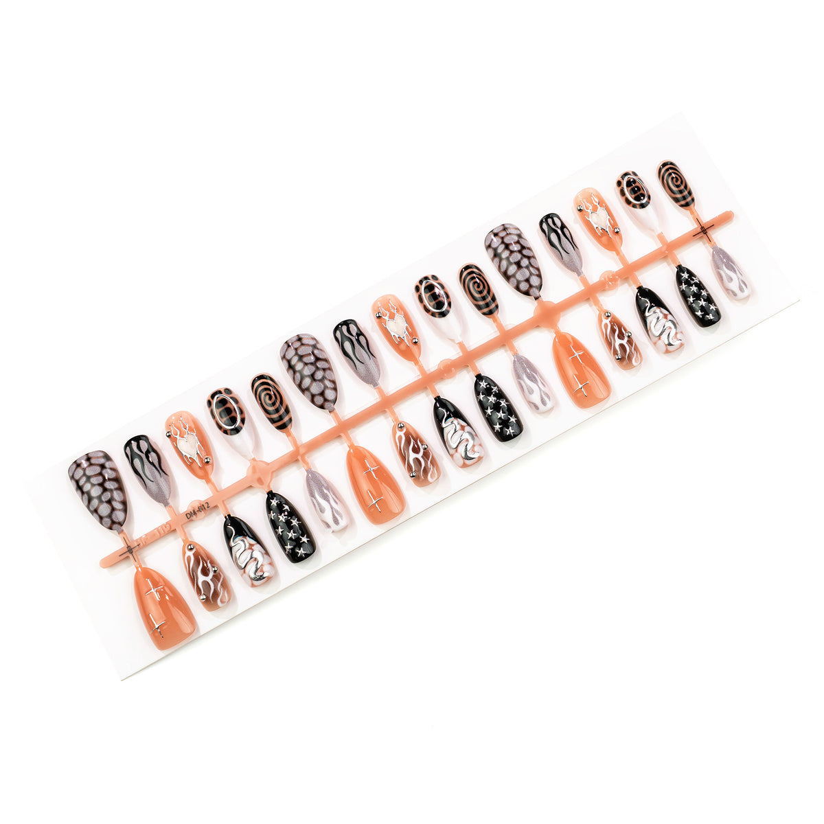 Edgy Künstlerische Press-On Nagelkunst Set Brehn