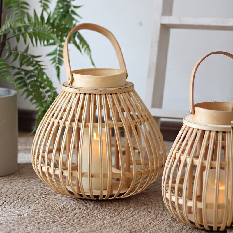 Handgefertigte Rattan-Laterne Brehn