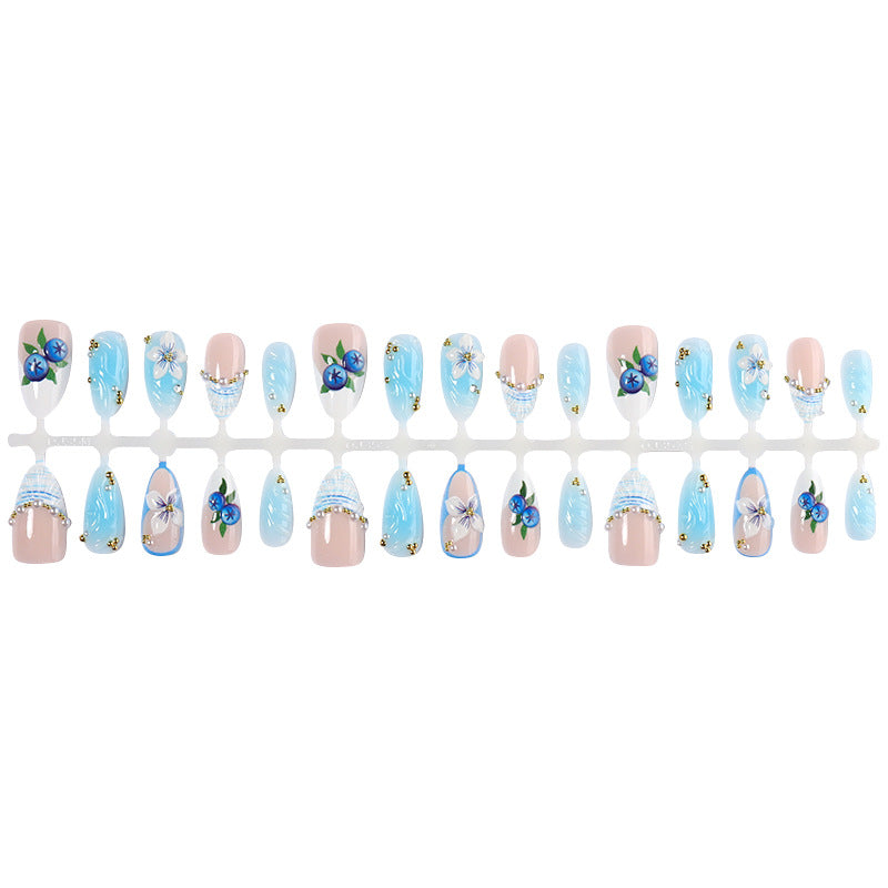 Dekorativer Floral Press-On Nail Set Brehn 1788495872