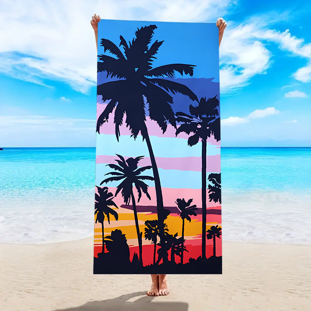 Strandtuch mit tropischem Palmblatt-Muster Brehn
