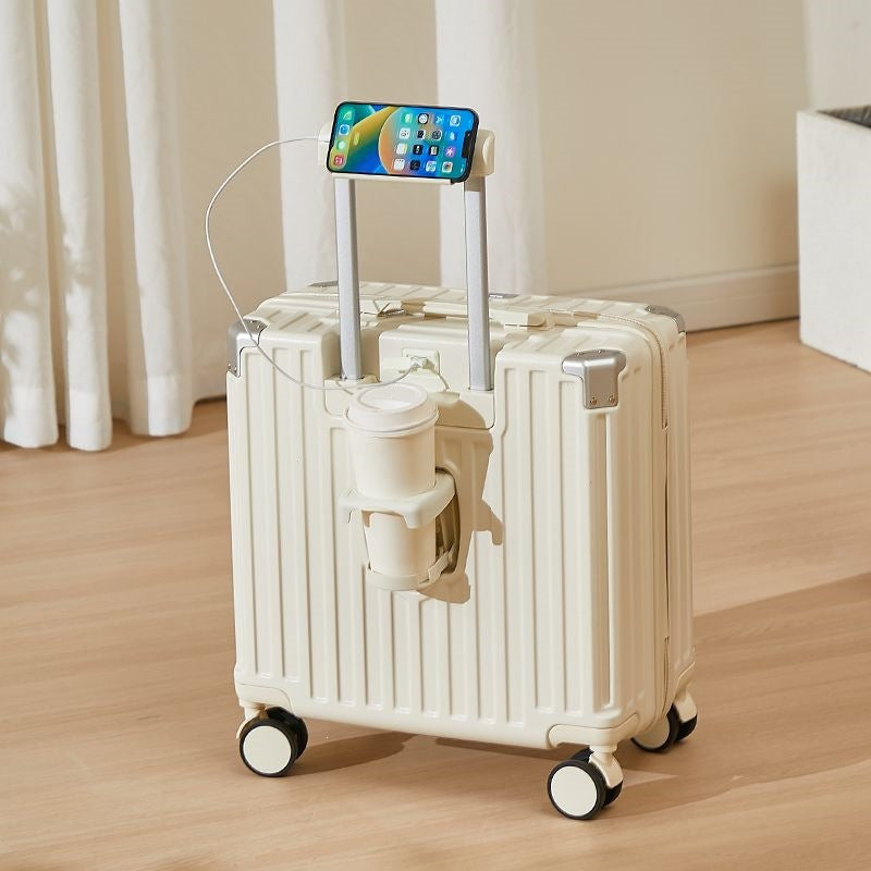 Hartschalen Reisekoffer Mit Integriertem Usb-Anschluss Und Praktischen Getränkehalter Brehn