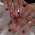 Künstlerisches Press-On-Nagelset mit Kirsch- und Tiermotiven Brehn