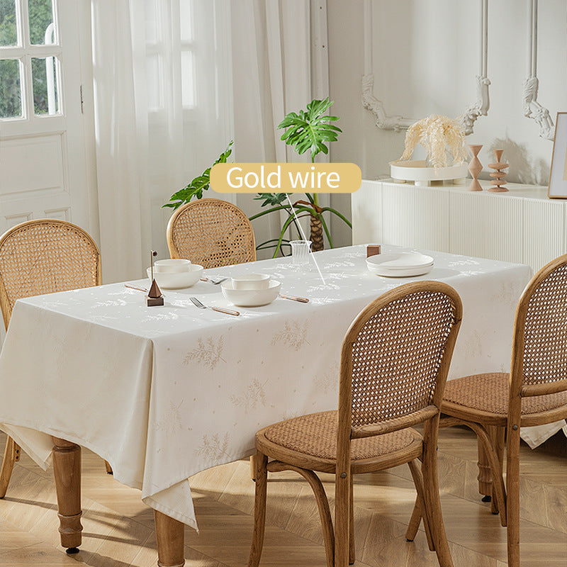 Rechteckige Premium-Tischwäsche aus Jacquard-Polyester mit subtiler Frost-Blütenprägung Brehn