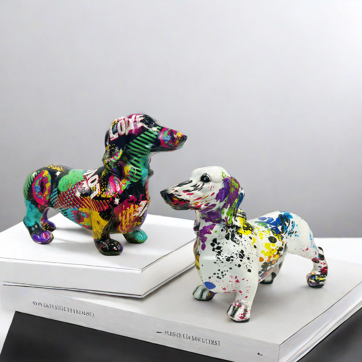 Kreative Dekofigur eines Dachshunds Brehn
