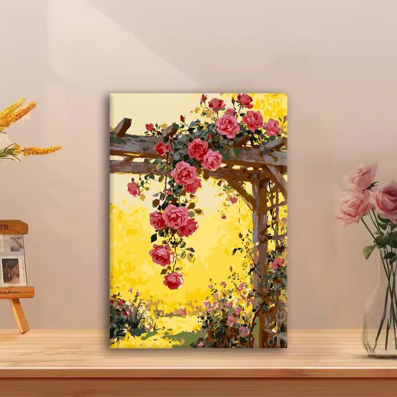 Blumengemustertes Leinwand-Wandkunst Brehn
