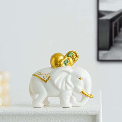 Elegante Elefantenfigur aus hochwertiger Keramik Brehn