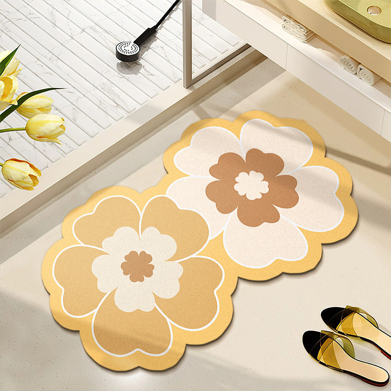 Blumenmuster wasserabsorbierender Badteppich