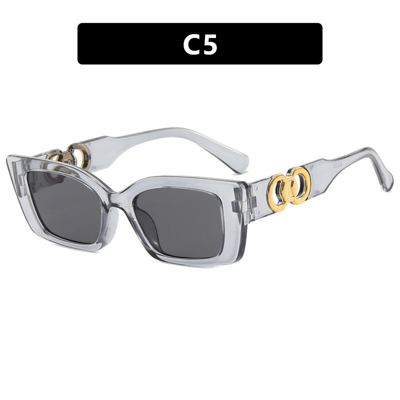 Damen modische quadratische Sonnenbrille mit goldenen Verzierungen Brehn