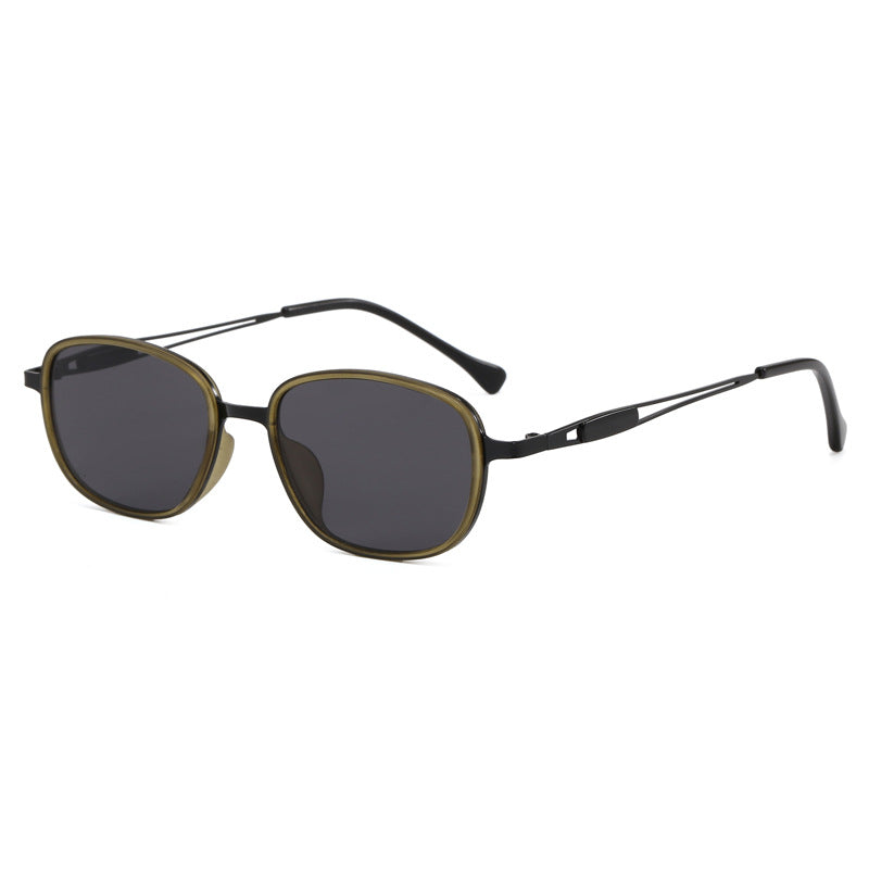 Modische Sonnenbrille mit Quadratischem Rahmen und Schmalem Metallgestell Brehn