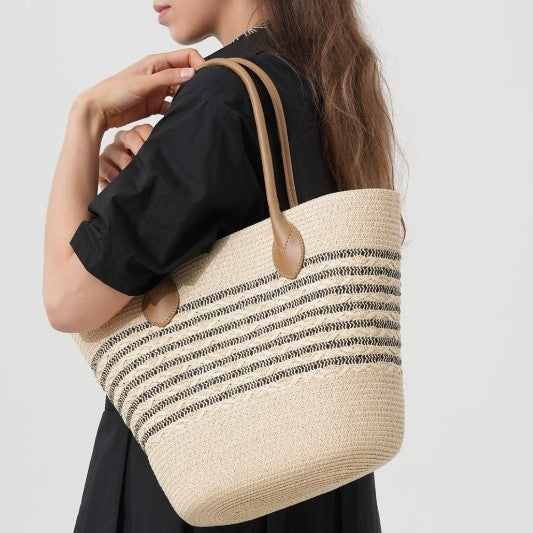 Elegante Einkaufstasche Aus Geflochtenem Naturmaterial Brehn