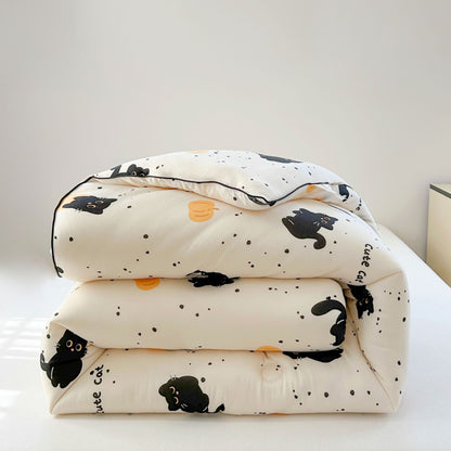 Kinder-Bettwäscheset mit niedlichen Tiermotiven und gesteppter Decke